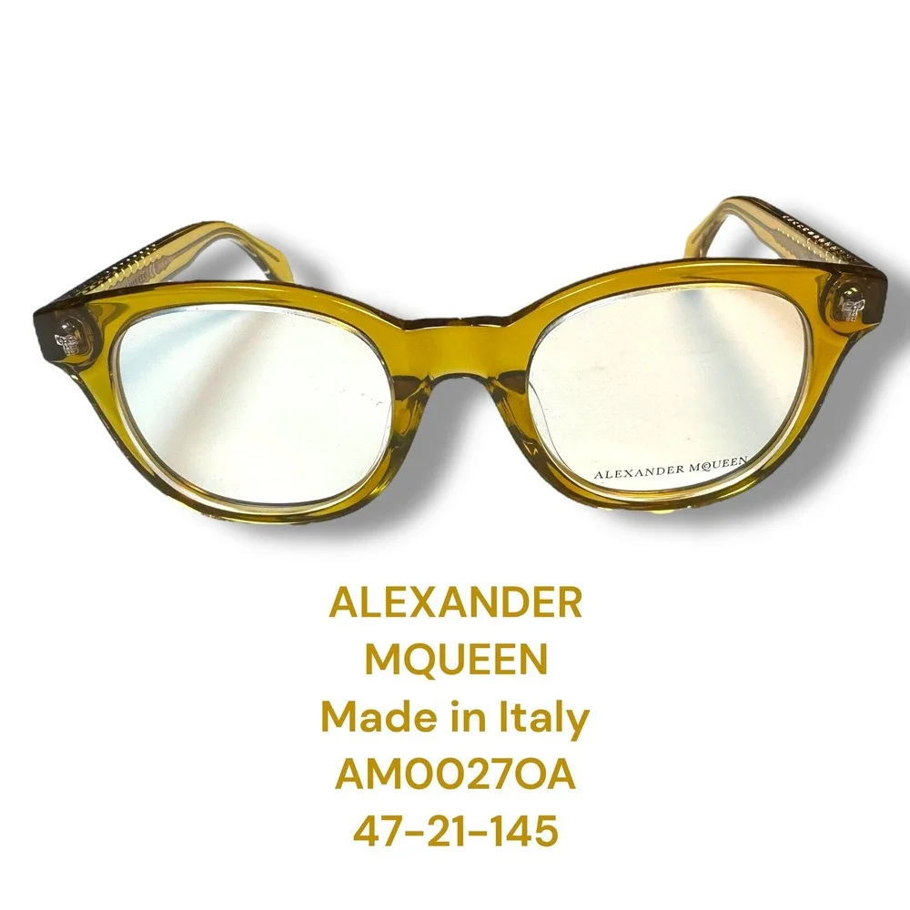 Alexander McQueen Authentic Tortoise Eyeglasses Frames AMO0270A 47-21-145 Unisex